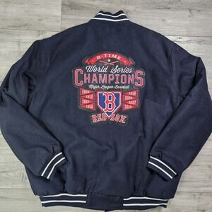 GIII Sports Carl Banks Mens 8 X World Series Red Sox Varsity Jacket Sz XL Wool